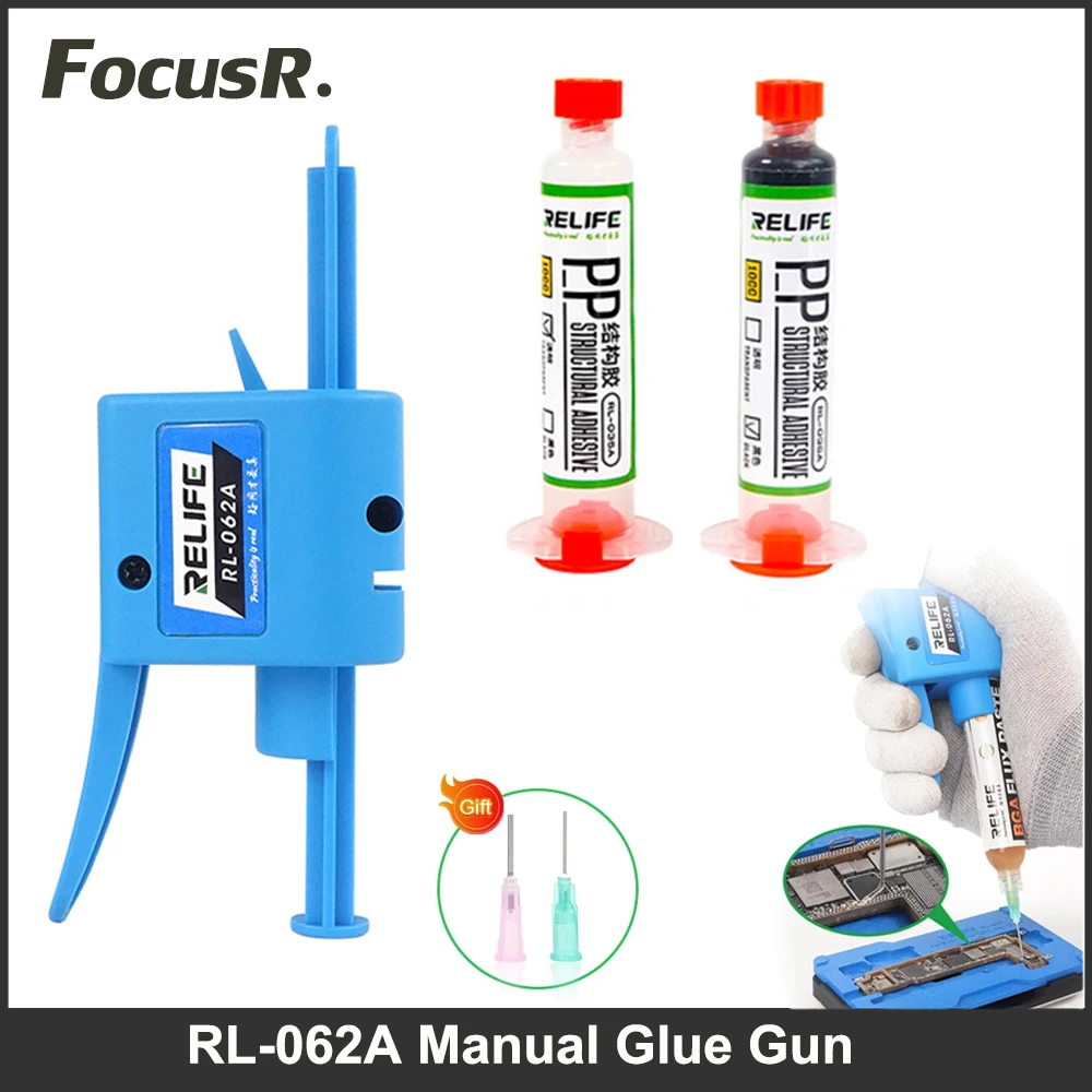 RELIFE RL-062A Manual Glue Gun Syringe Welding Oil Solder Paste UV Solder Mask Oil Structural Adhesive Needle Booster