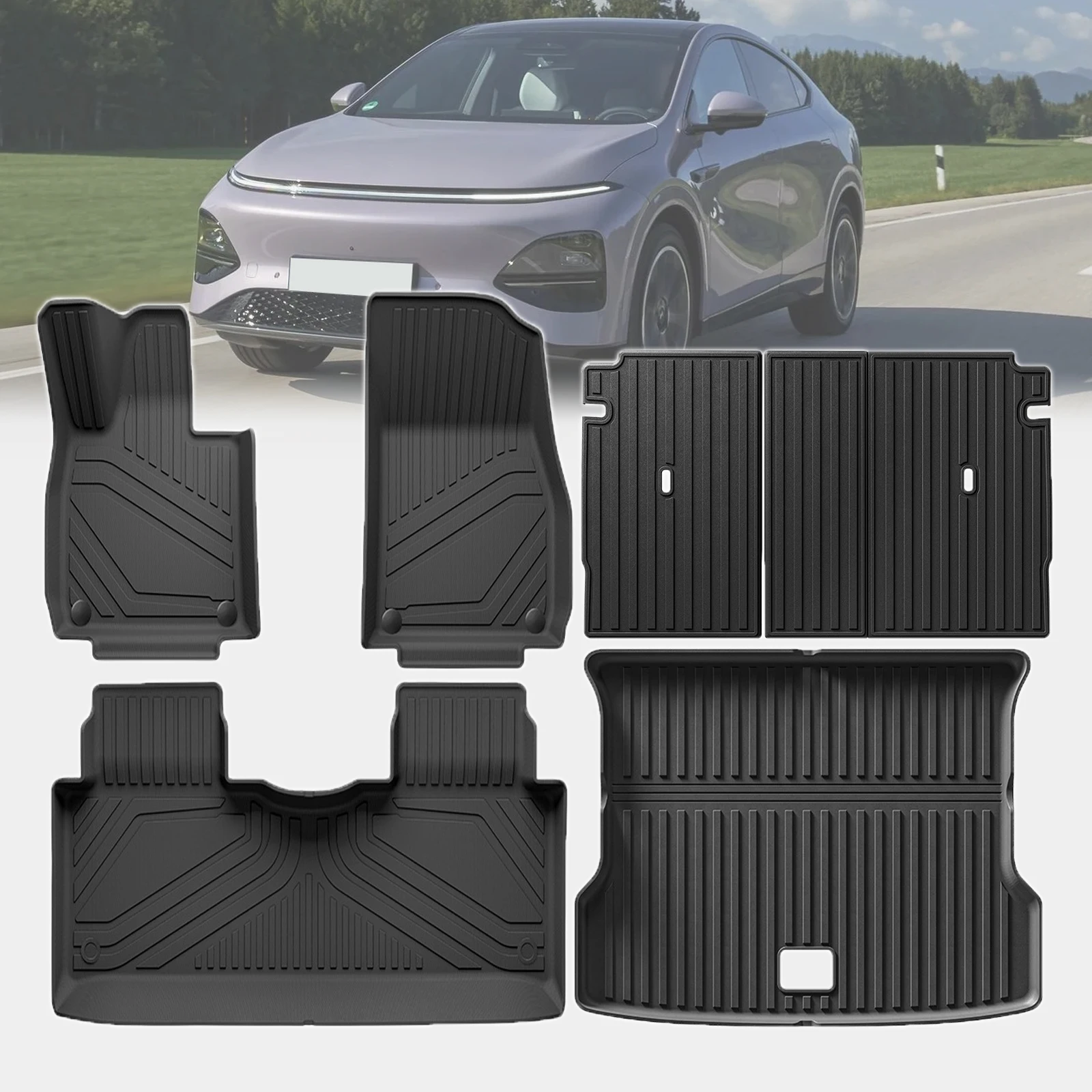 for Xpeng G6 2023 2024 2025 2026 Dustproof Easy Clean Car Floor Mats TPE Material Non-Slip Interior Parts Accessories
