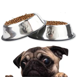 6 Size Stainless Steel Dog Bowl For Dish Water Dog Food Bowl Pet Puppy Cat Pet Bowl Feeder Feeding Dog Water Bowl For Dogs Cats