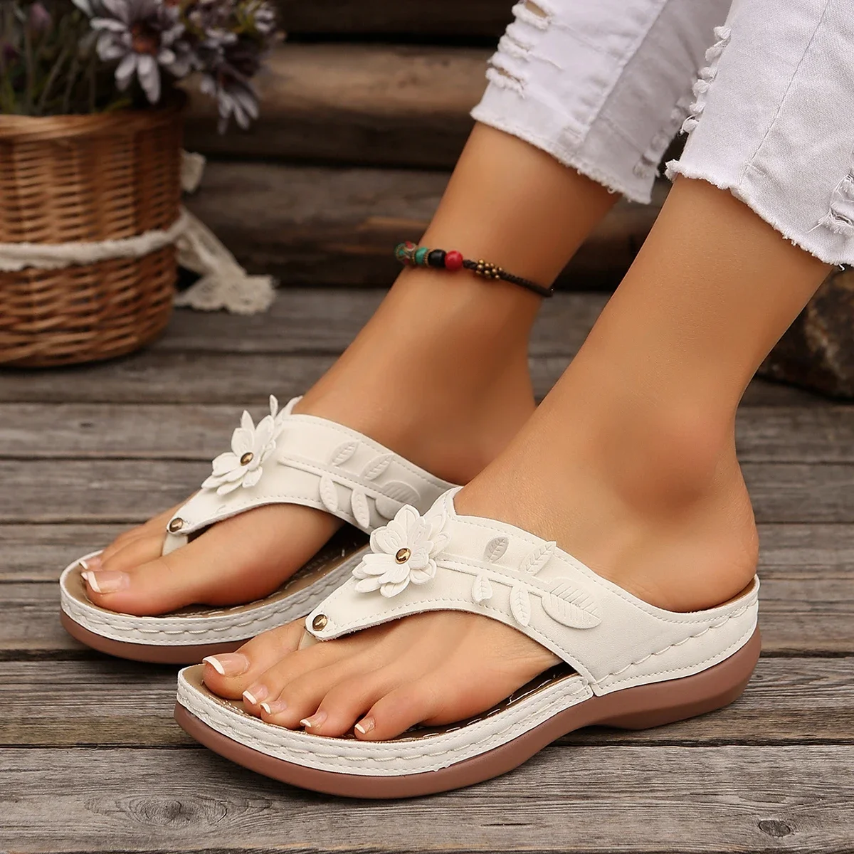 Vrouwen Slippers Nieuwe Clip Teen Wig Sandalen Zomer Platform Strand Slippers Vrouwen Plus Size Lage Hakken Gladiator Schoenen Slides Vrouwen