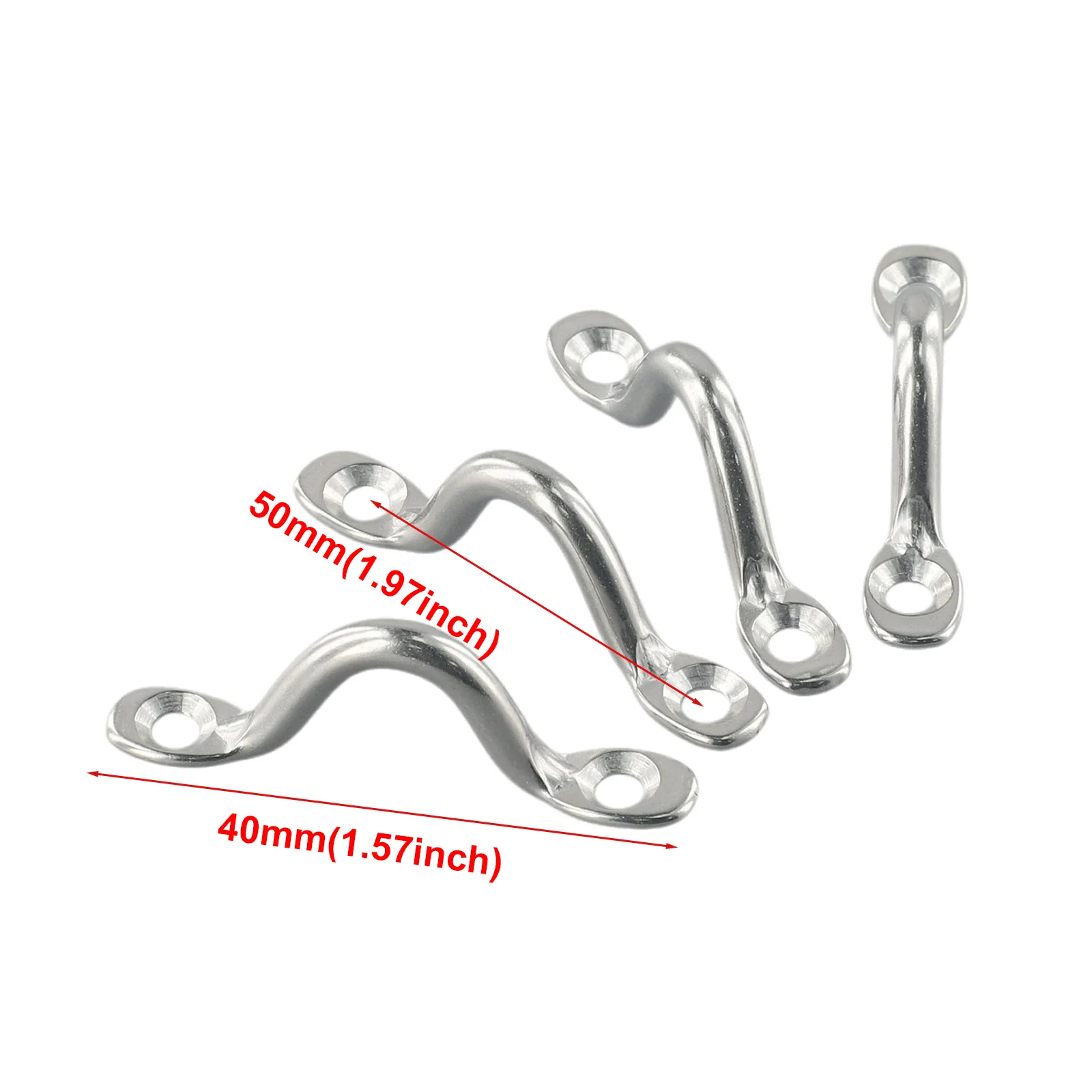 4Pcs 5mm 316 Stainless Steel Wire Eye Straps Camel-back Yacht Bow Boats Marine Tie Down Fender Hooks Canopy For RV Engine Access