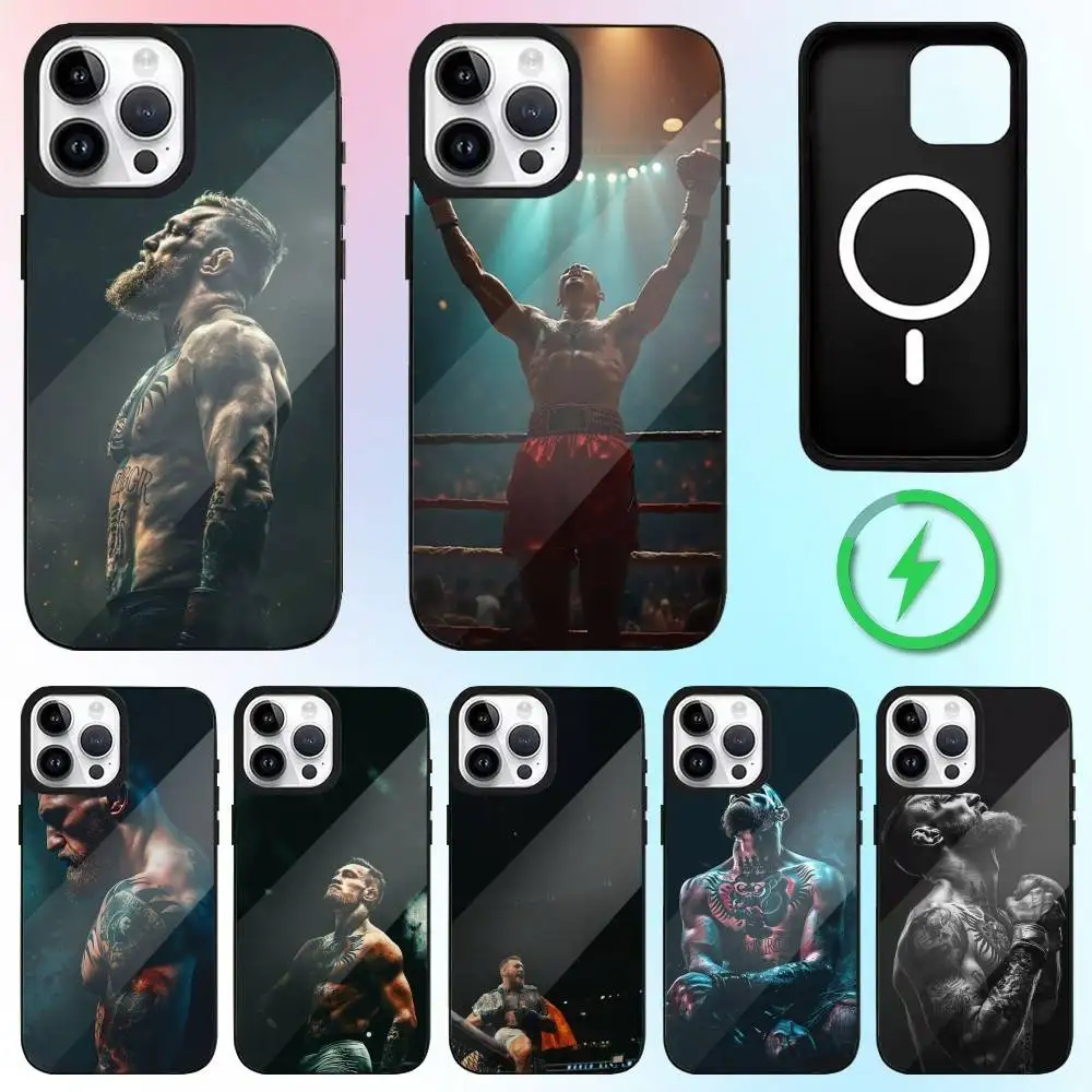 

Trendy Boxing C-CONOR M-McGregor Phone Case For iPhone17,16,15,14,13,12,11 Plus,Pro Max Magnetic For Magsafe Wireless Charging