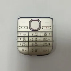 For Nokia C2 C2-01 Mobile Phone Keypad Black / Gold English and Hebrew Keypad Repair Parts