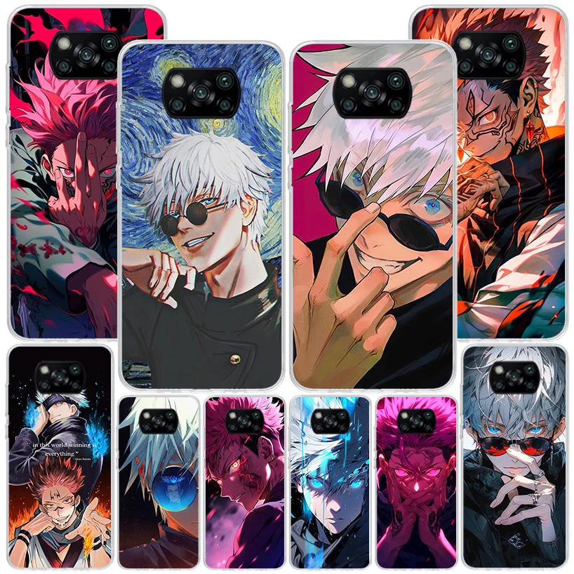 Hot Anime Jujusu Kaisen Phone Case For Xiaomi Poco X6 X5 X4 X3 Nfc F6 F5 Pro F4 Gt F3 F2 F1 M5S M4 M3 Personalized Print Cover