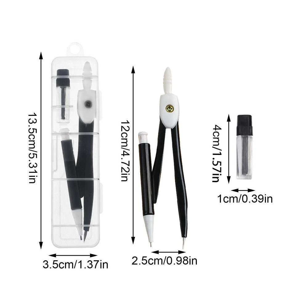 Bussola in metallo geometria matematica professionale con motivo a matita studenti delle scuole che disegnano Set di cancelleria per forniture circolari