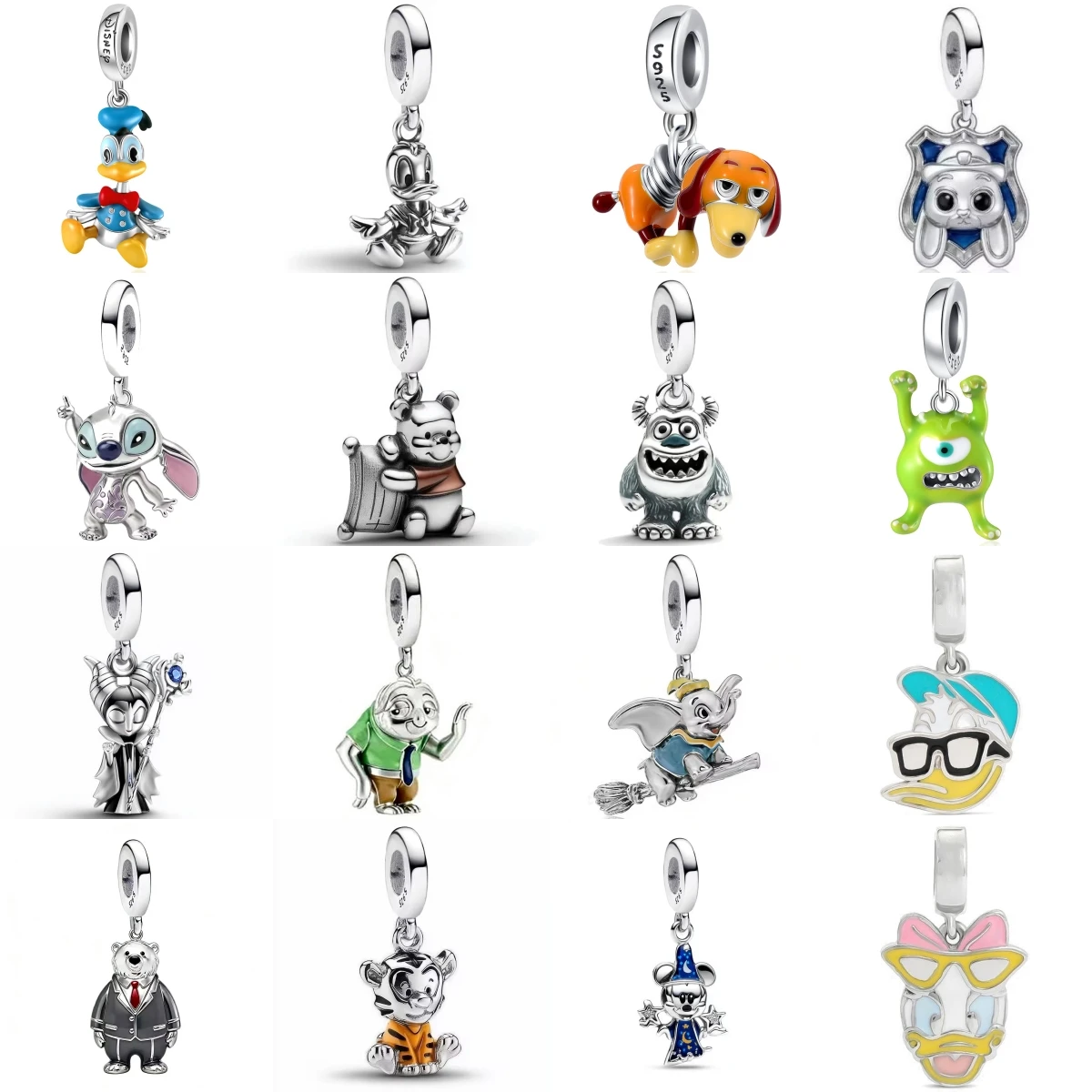 

925 Sterling Silver Charms Donald Duck Winnie the Pooh Dumbo Tigger Fit Original DIY Jewelry Accessories For Women Gift