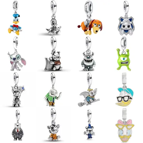 925 Sterling Silver Charms Donald Duck Winnie the Pooh Dumbo Tigger Fit Original DIY Jewelry Accessories For Women Gift