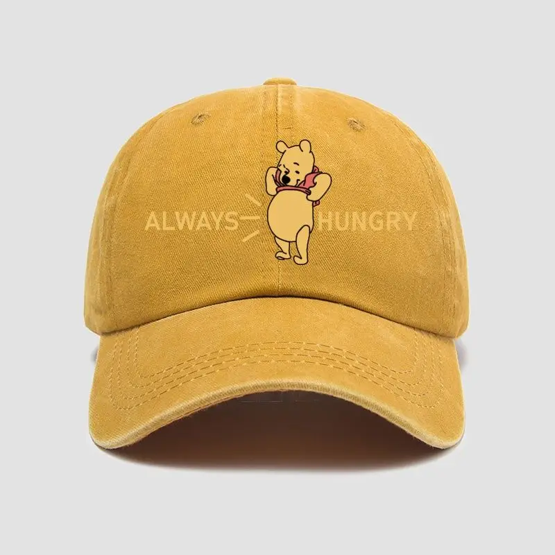 Disney Pooh Bear-gorra de béisbol transpirable con visera ajustable para niños, sombrero informal con figura de Winnie, Unisex