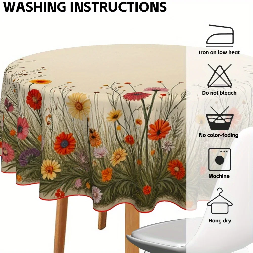 One tablecloth, with a Christmas theme and a rural and rustic floral pattern, perfectly suitable for decorating the festive tabl