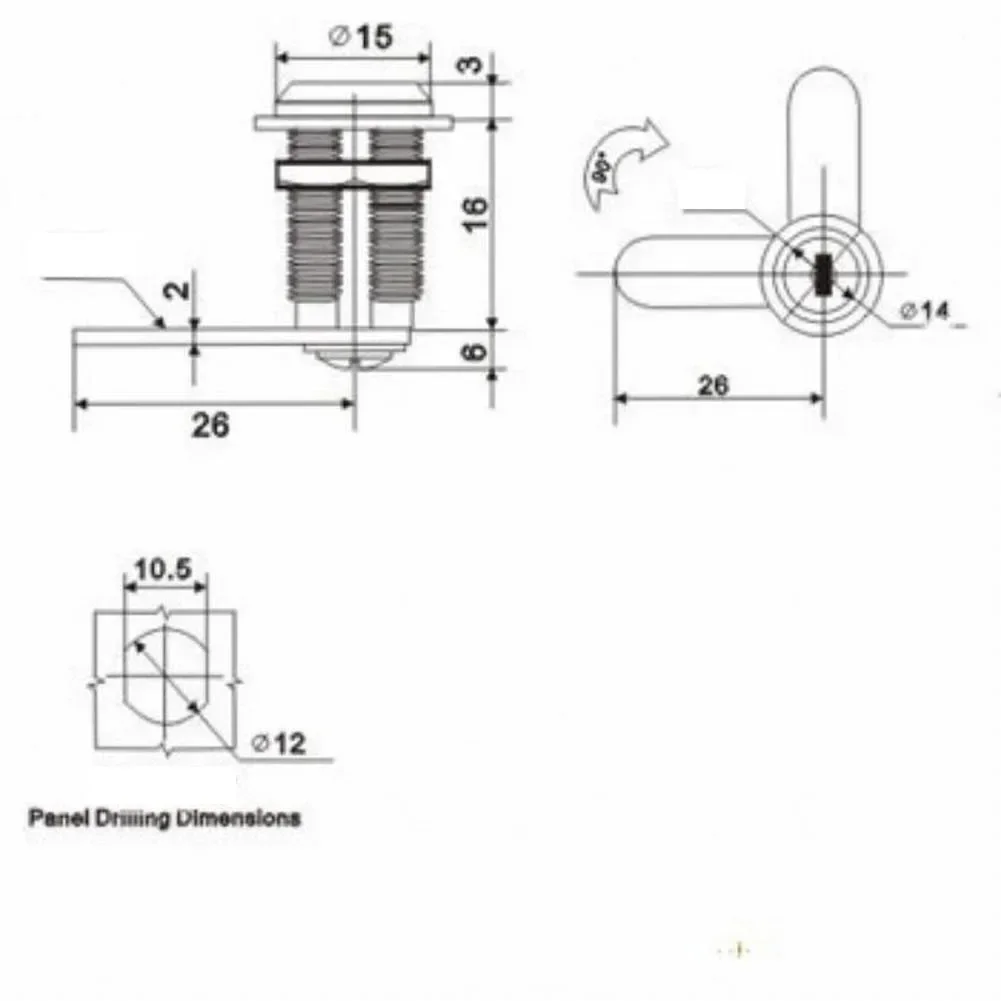 12mm Security Lock Filing Cabinet Post Mailbox Drawer Cupboard Locker Security Furniture Locks Zinc Alloy Drawer Cabinet Tools