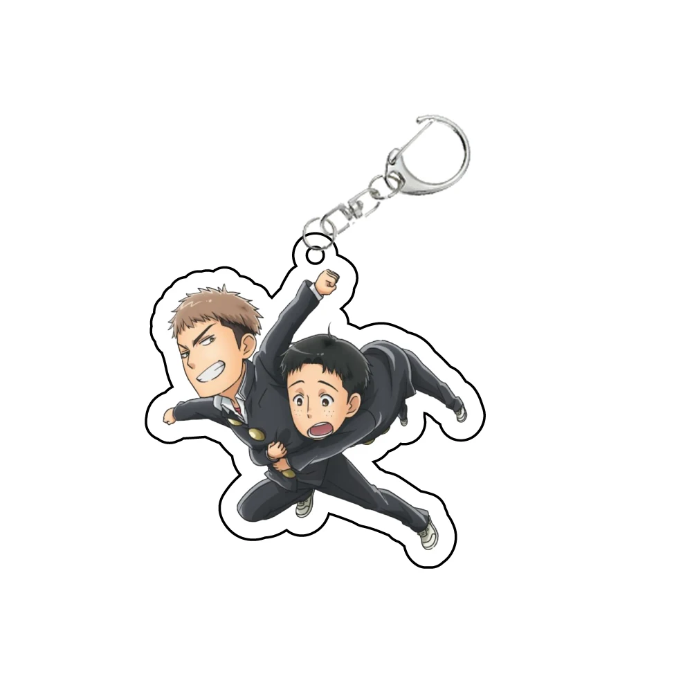 Anime 55MM Attack on Titan Keychain Eren Jaeger/Mikasa Ackerman/Armin Arlert Key Chain Acrylic Model Plate Christmas Gifts