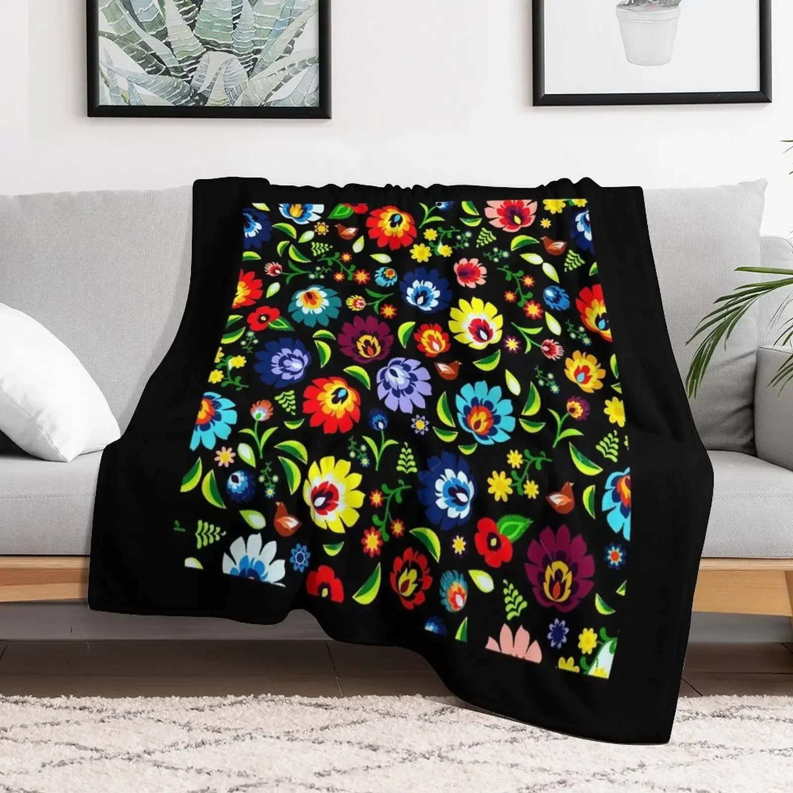 

Hungarian Folk Pattern Throw Blanket Flannels funny gift Blankets