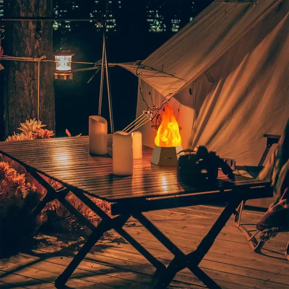 LED simulation flame light outdoor waterproof atmosphere decoration camping light USB desktop nightlight lamp