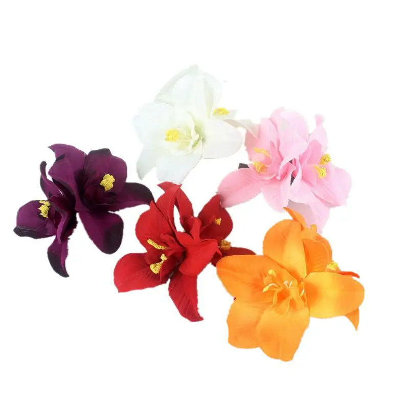 Simulated Orchid Flowers Hair Clip For Women Girls Bohemian Flower Side Bang Clip Hairpins Barrette For Wedding Hair Accessories