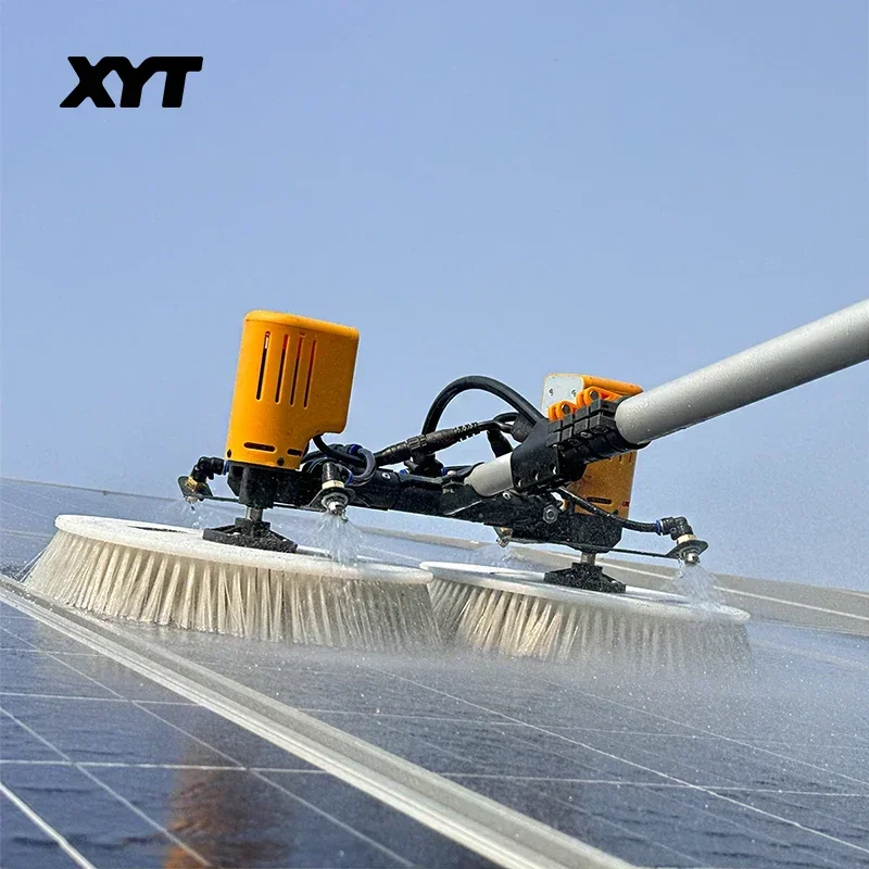 Sikat Putar Pembersih Panel Surya X4, Peralatan Robot Pembersih Panel Surya Kepala Ganda