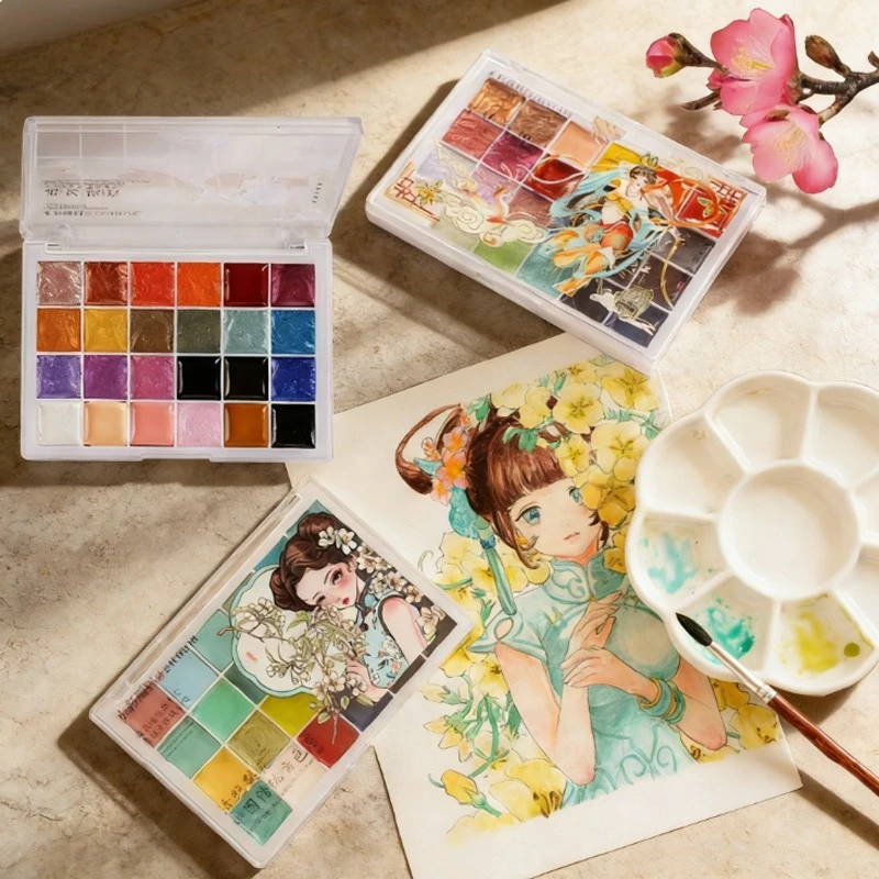 3pcs 24-color Solid Watercolor - đánh giá và giá Watercolor Paint Set Solid Pigment