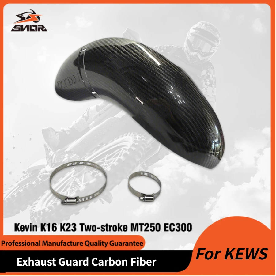 

SNOR Motorcycle Exhaust Guard Carbon Fiber Engine Muffler Pipe Cover Pipe Guard For KEWS K16 K23 2 Stroke With MT250