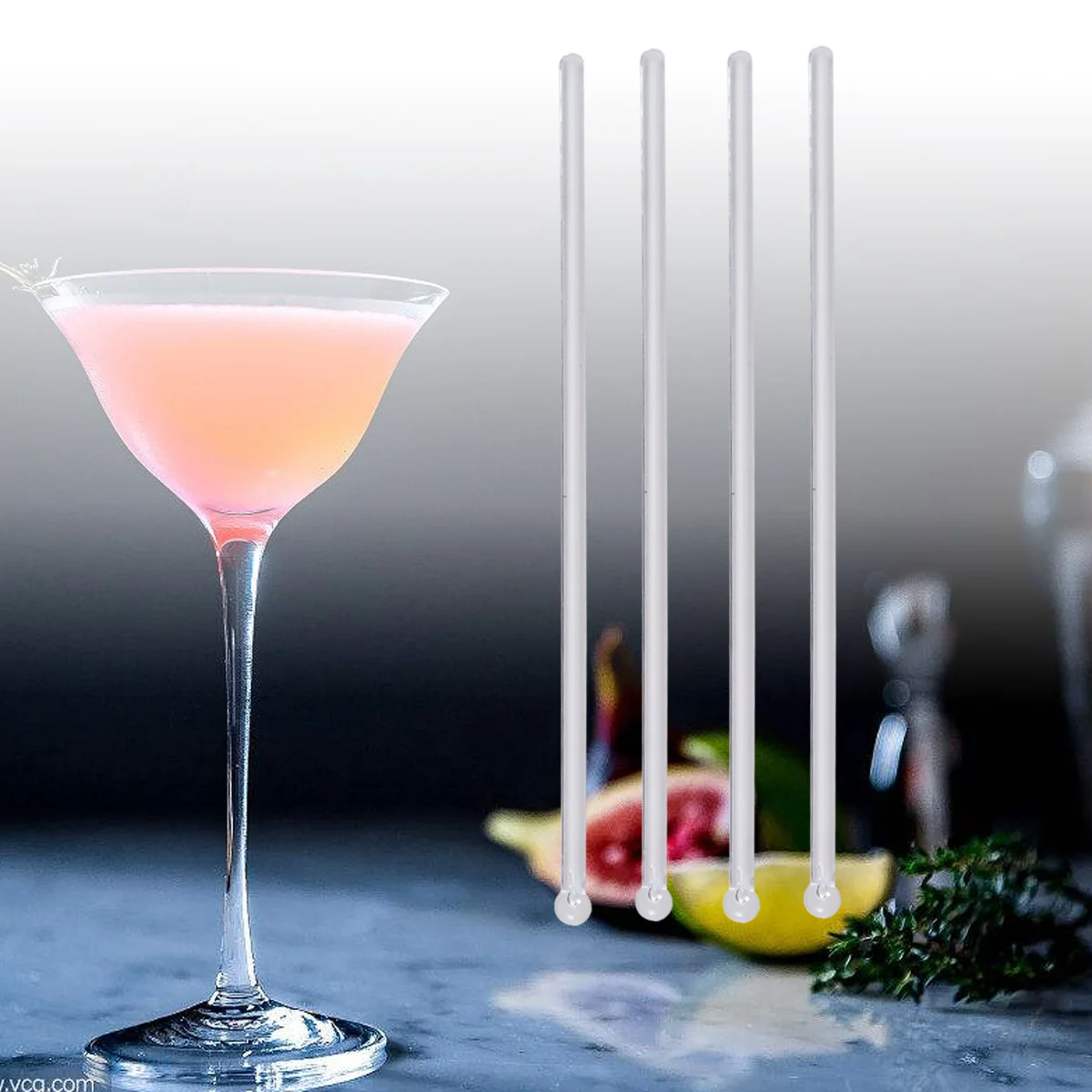 100Pcs Transparent Cocktail Drink Bar Muddler Round Head Plastic Stirring Mixing sticks Ladle Stirrer Swizzle Stick