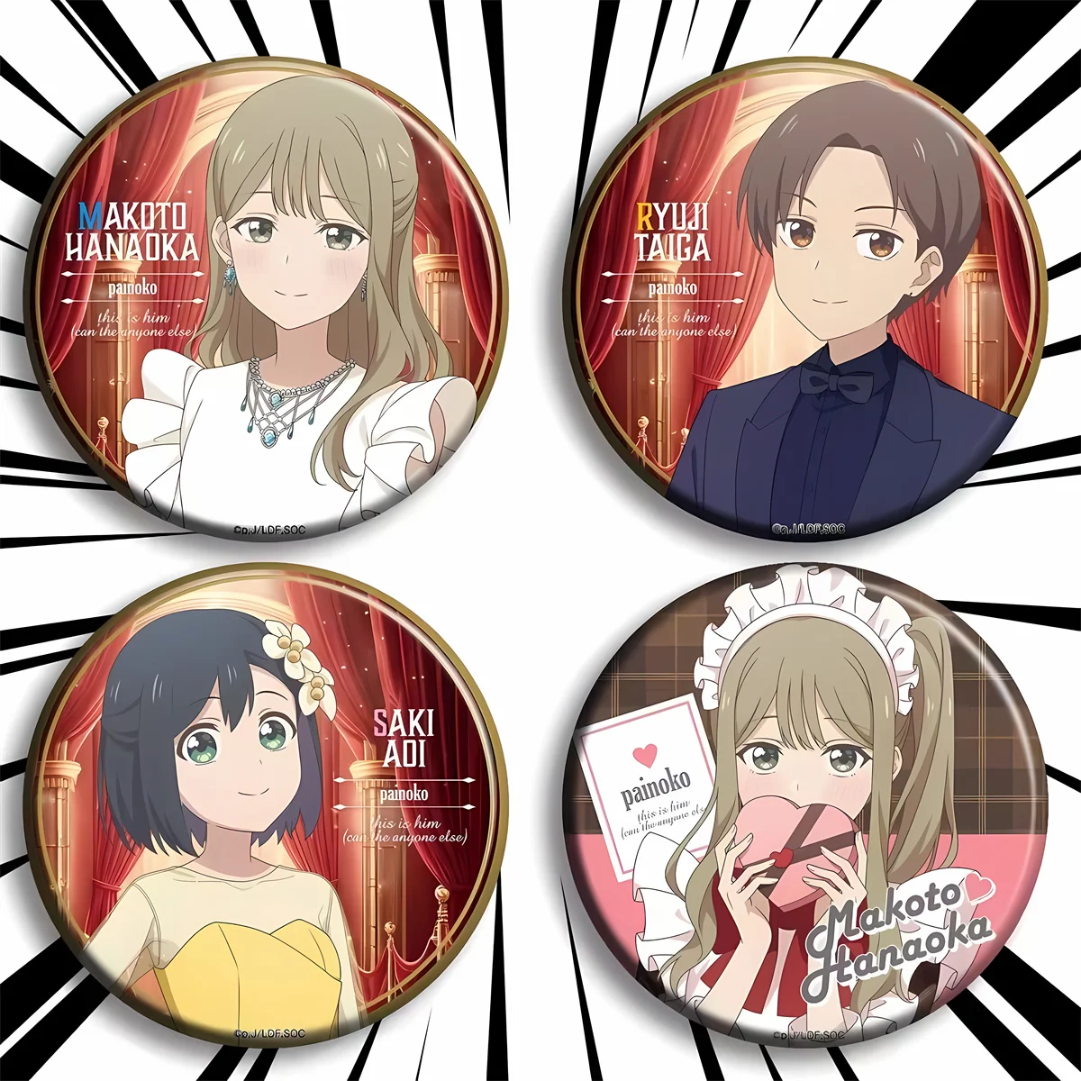 

58mm Anime Senpai is an Otokonoko Aoi Saki Hanaoka Makoto Cosplay COSTUME Badge Pin SPTE Tinplate Brooch﻿ Prop Gilf