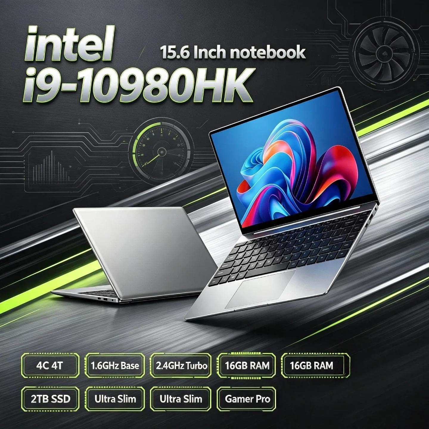 Core i9 10980HK Intel 15.6 Inch Gaming Laptop 32GB RAM 2TB SSD Fingerprint Unlock WiFi 6 4K Ultrabook Speed Pro Max