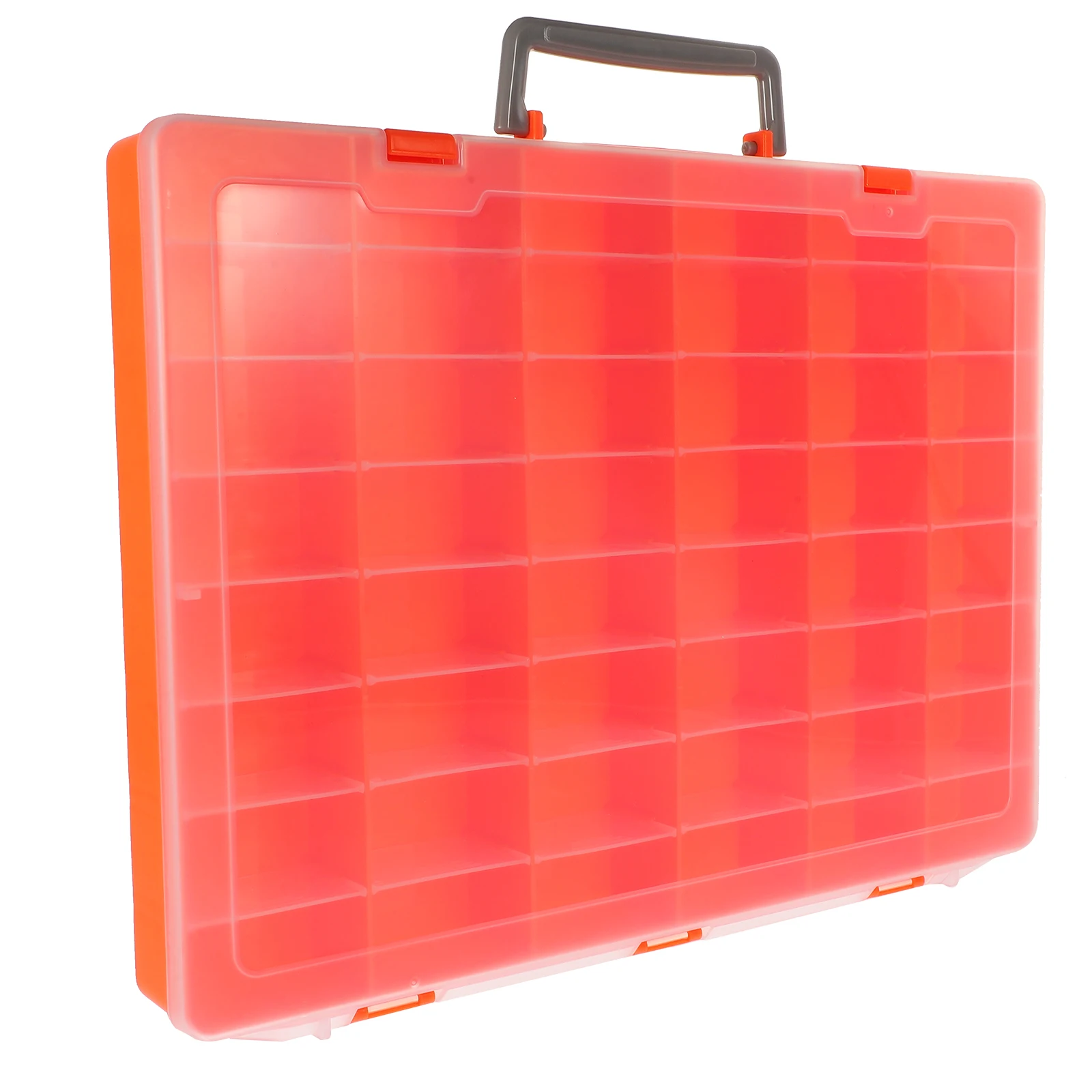 

48 Compartments Parts Storage Box USB Holder Bead Organizer Flash Drive Case Lightweight Orange Small Items Household