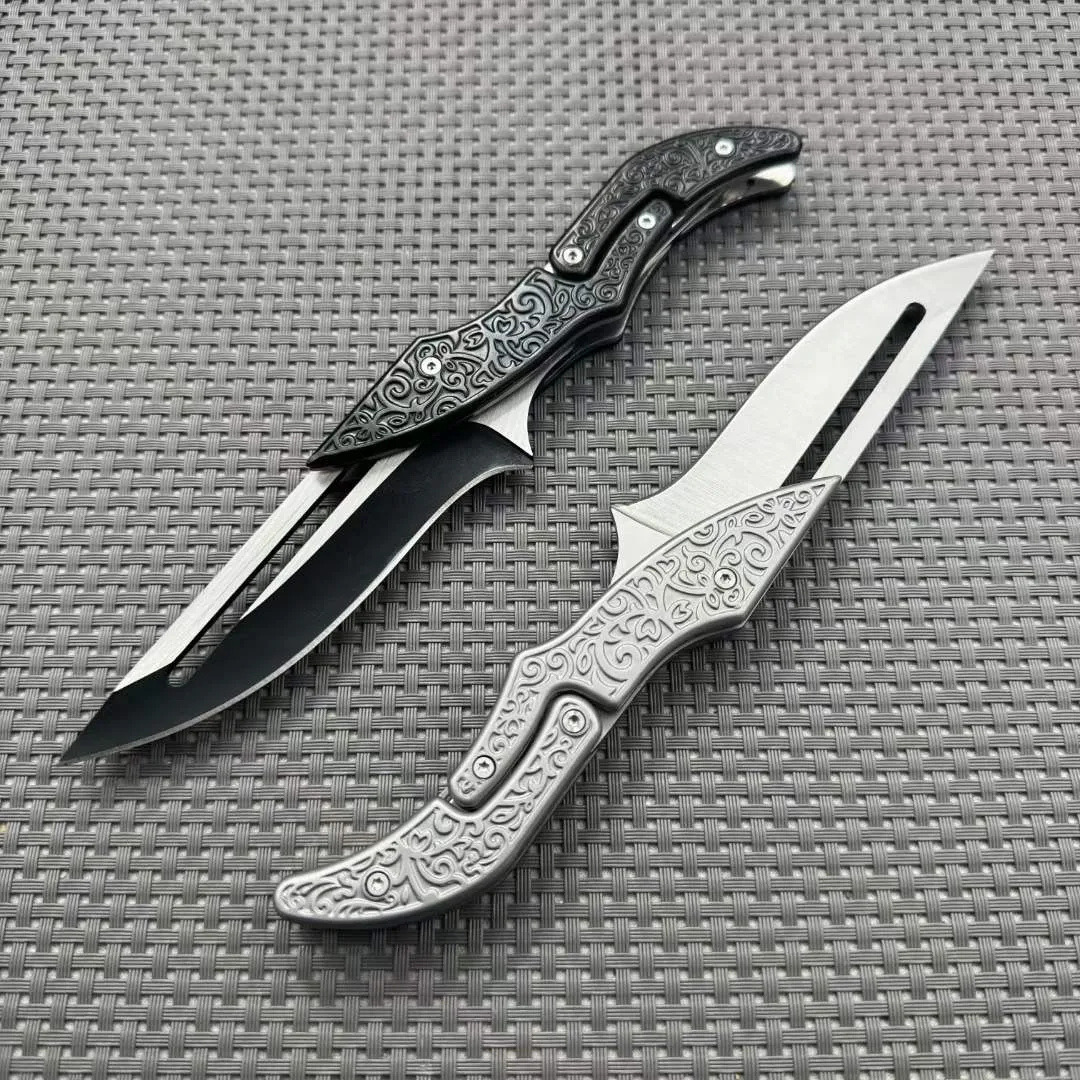 New outdoor folding knife large mechanical magic knife portable sharp knife all steel deformation outdoor folding knife