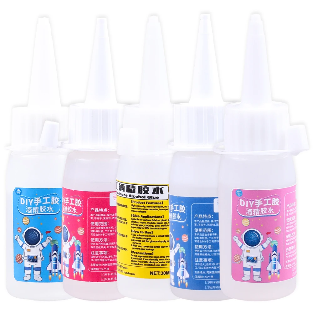 30ml Alcohol Glue Adhesive Craft Clear Liquid DIY Strong Clothes Textile Paper Photo PVA Kids Activity ABS School Cardboard Bond