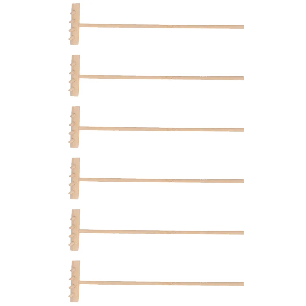 6 PCS Mini Rake Desktop Accessories Decor Smoothing Tools Garden Miniature Push Bamboo Micro Meditation Office Zen