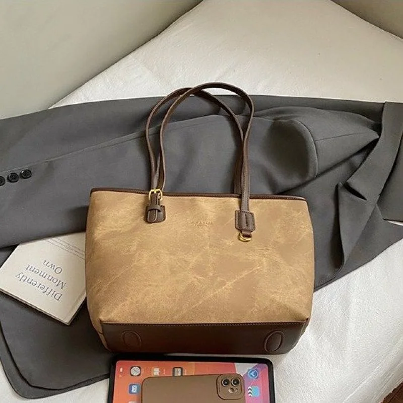 

Simple Casual Vintage Fashionable Trendy Design Crossbody Handbag For Women With Letter Logo Solid Color Leather Bag