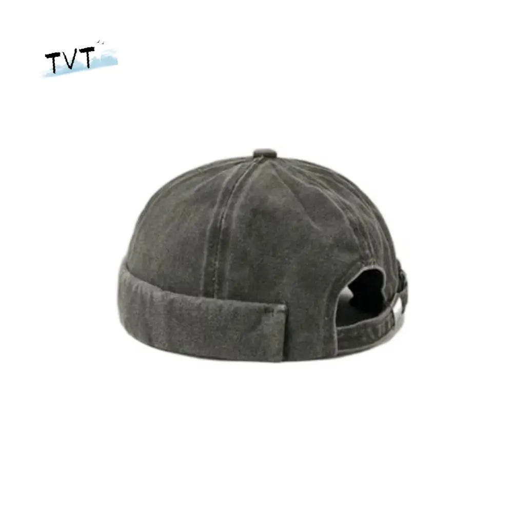

Skullcap Washed Denim Brimless Cap Solid Color Street Style Hip Hop Hat Leisure Trend Cotton Bonnet for Men Outdoor Sports
