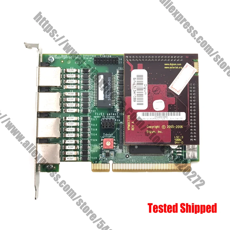 TE410P-Quad T1/E1 PCI Interface Digital Trunk Voice Card TE410P