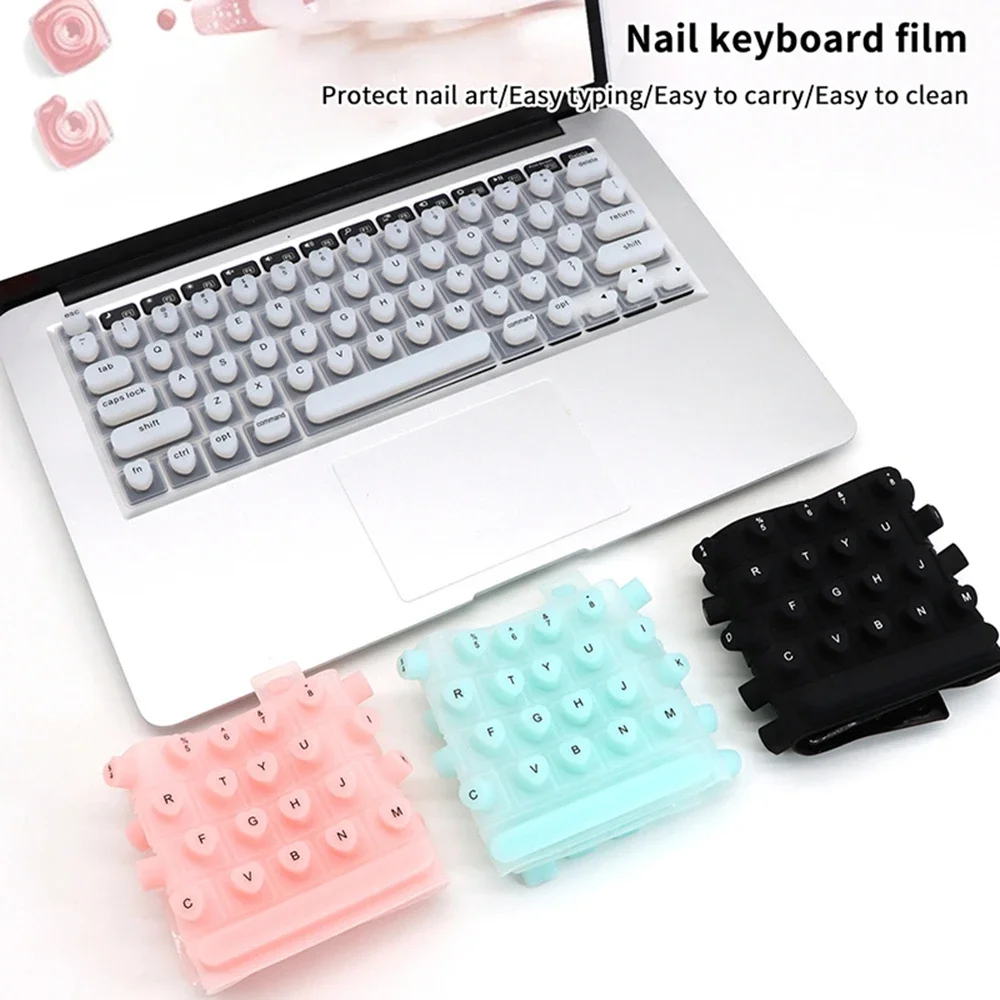Portable Silicone Keyboard Film Silicone Keyboard Membrane, Laptop Convenient Manicure Typing Protect Long Nails Typing Keyboard