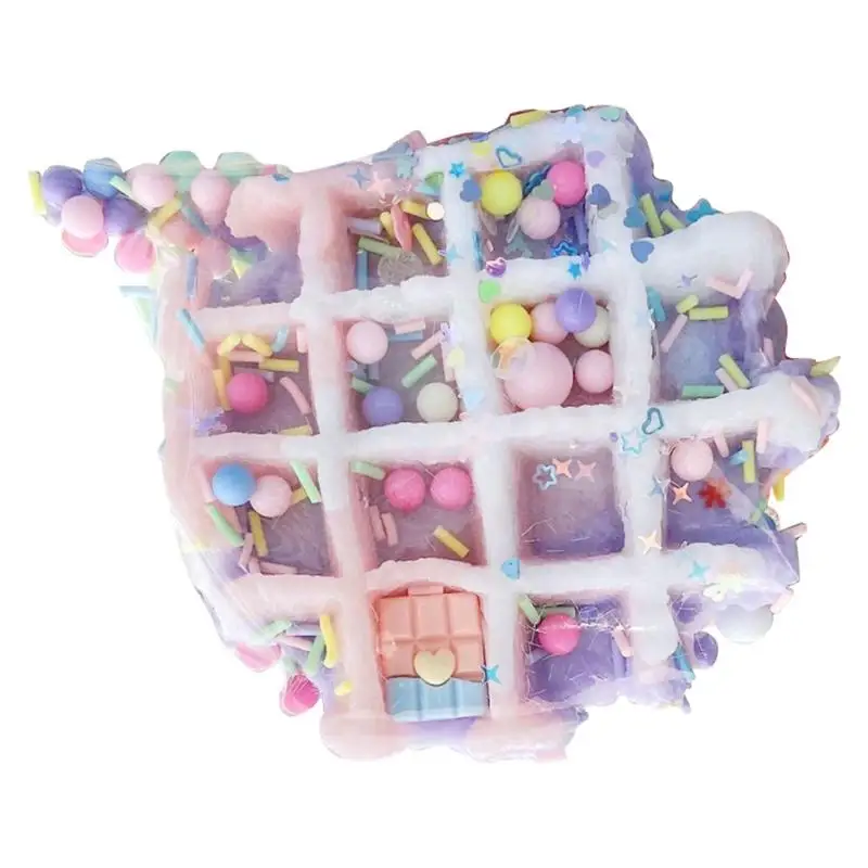 

Soft Squeeze Toy Waffle Cookie Sensory Squeeze Toys Biscuit Shape Squeezable Soft TPR Colorful Toy For Teenagers Children Boys &