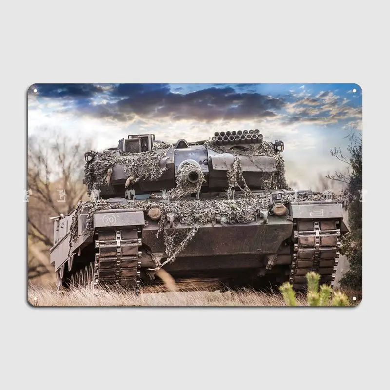 German Main Battle Tank Metal Sign Wall Pub Living Room Custom Mural Painting Tin Sign Posters