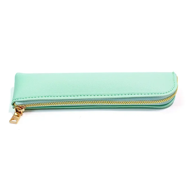 1PC Zipper Pen Pouch PU Leather Small Pen Pouch Mini Pen Case Stationery Pencil Case Student Products