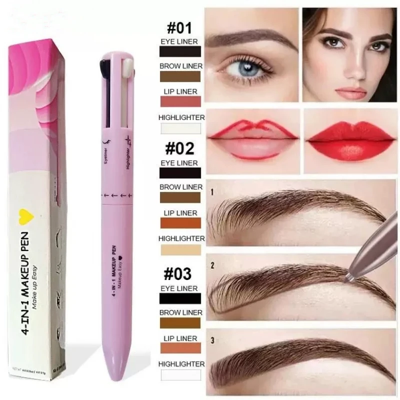 4 in1 Make-up Stift Multi-Effekt Eyeliner Augenbrauen Lip Liner Text marker wasserdicht schweiß fest langlebige einfache Farbe Kosmetik