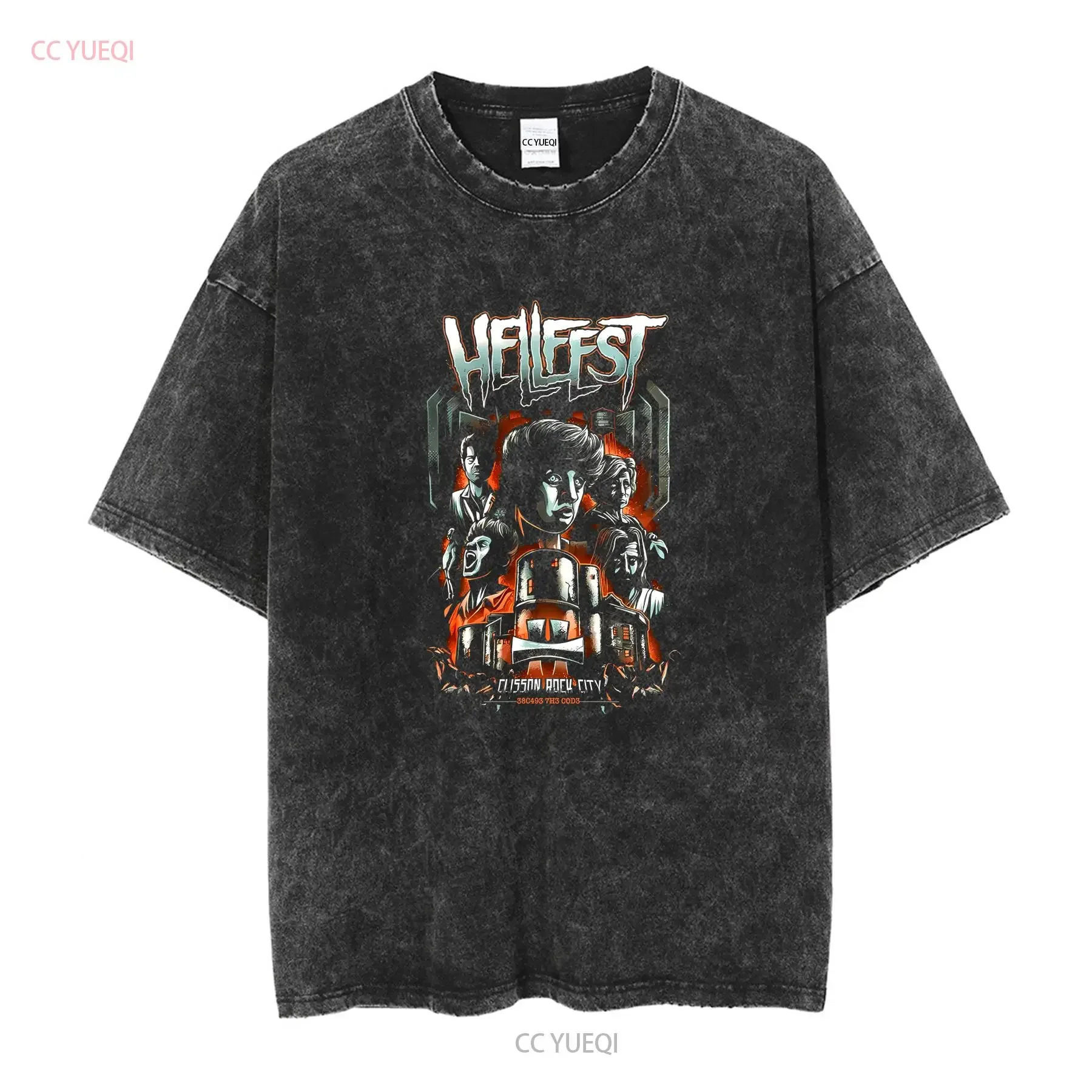 Hellfest 2019 Files For Fan  Black All Size T Shirt QQ1230 vintage Washed Versatile designer clothes Unisex Stretched