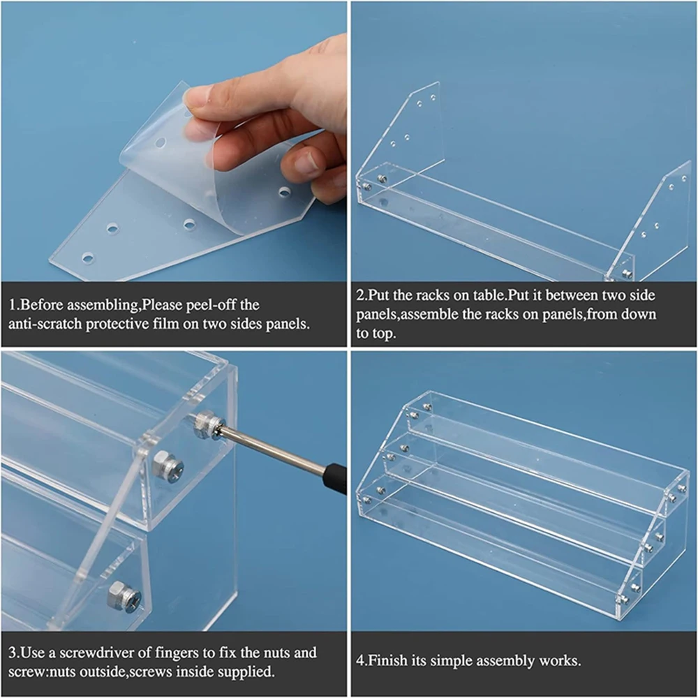Scaffale portaoggetti in acrilico multistrato Scaffale per scaletta Scatola cieca Scaffali per esposizione di profumi per smalto Organizzazione vetrina in acrilico