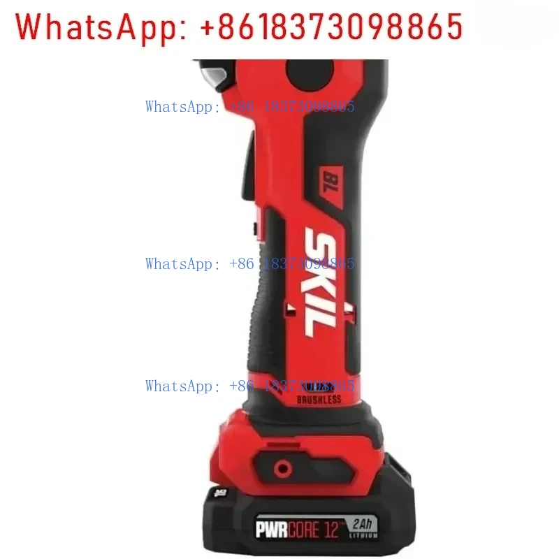 SKIL PWR CORE 12 El kit de martillo automático sin escobillas de 12 V incluye batería de litio de 2,0 Ah y cargador PWR JUMP - AH6552A-10, rojo