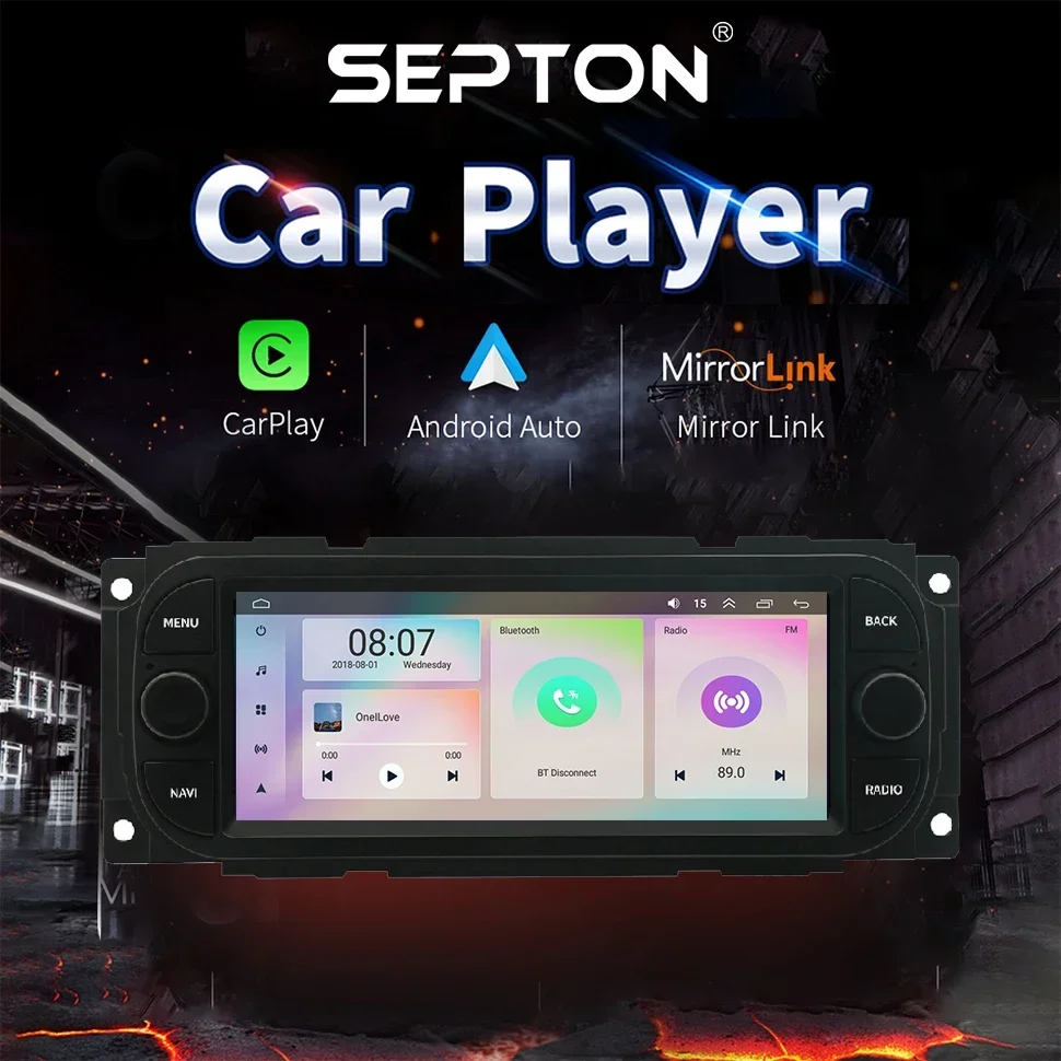 SEPTON Araba Radyo Ses Stereo JEEP Grand Cherokee Liberty Wrangler Chrysler 2002-2006 Navi Autoradio Araba Ekran Android Otomatik