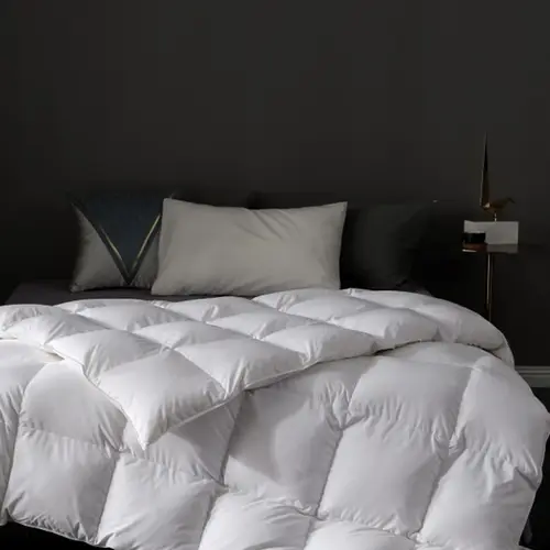 Liv-Estete 럭셔리 100% 화이트 구스다운 이불, 3D 빵 이불, 겨울 사계절 부드러운 담요, 100% 코튼 쉘 