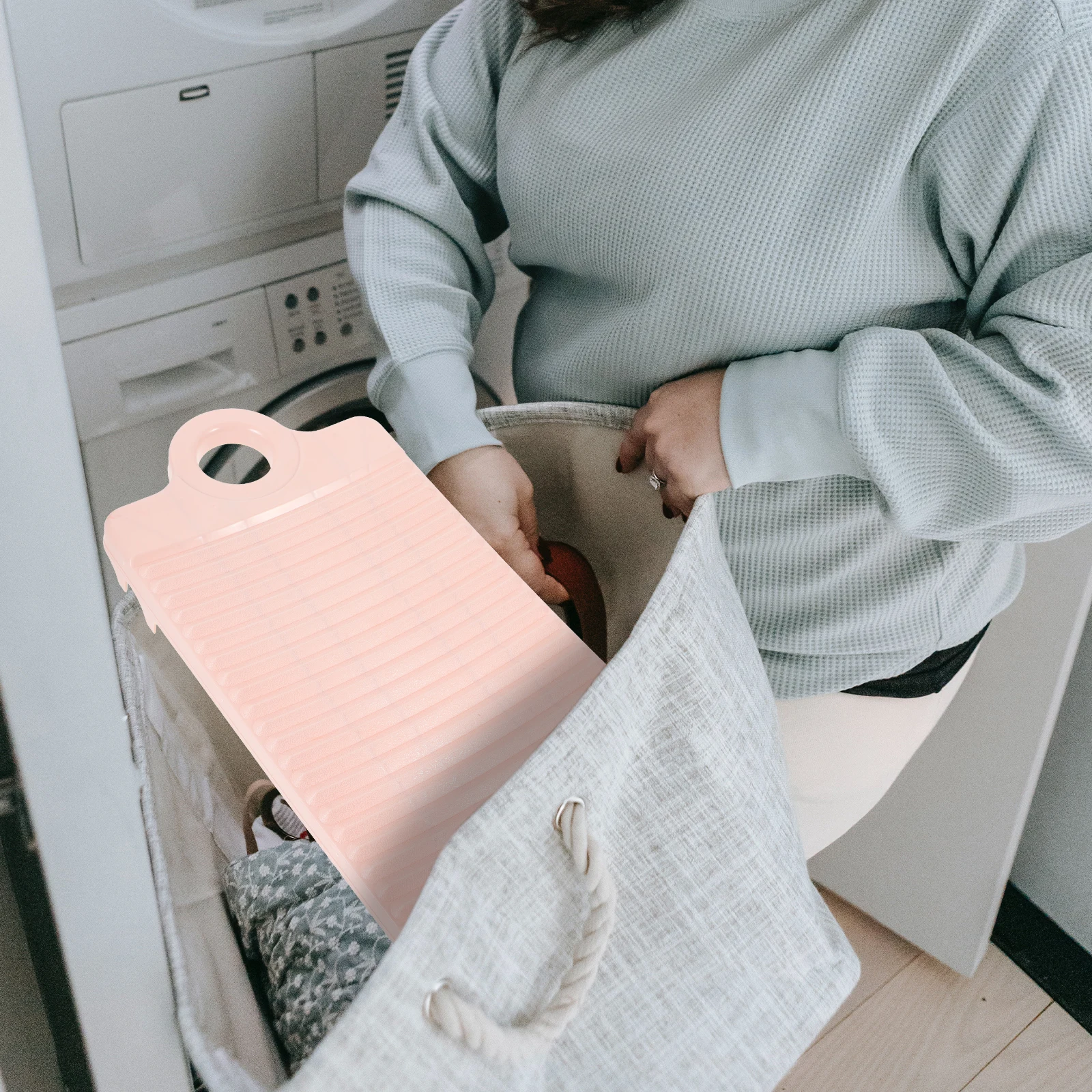 

Non-Slip Plastic Washing Board Home Laundry Washboard Durable Scrubbing Tool Water Saving Portable Travel Camping Household