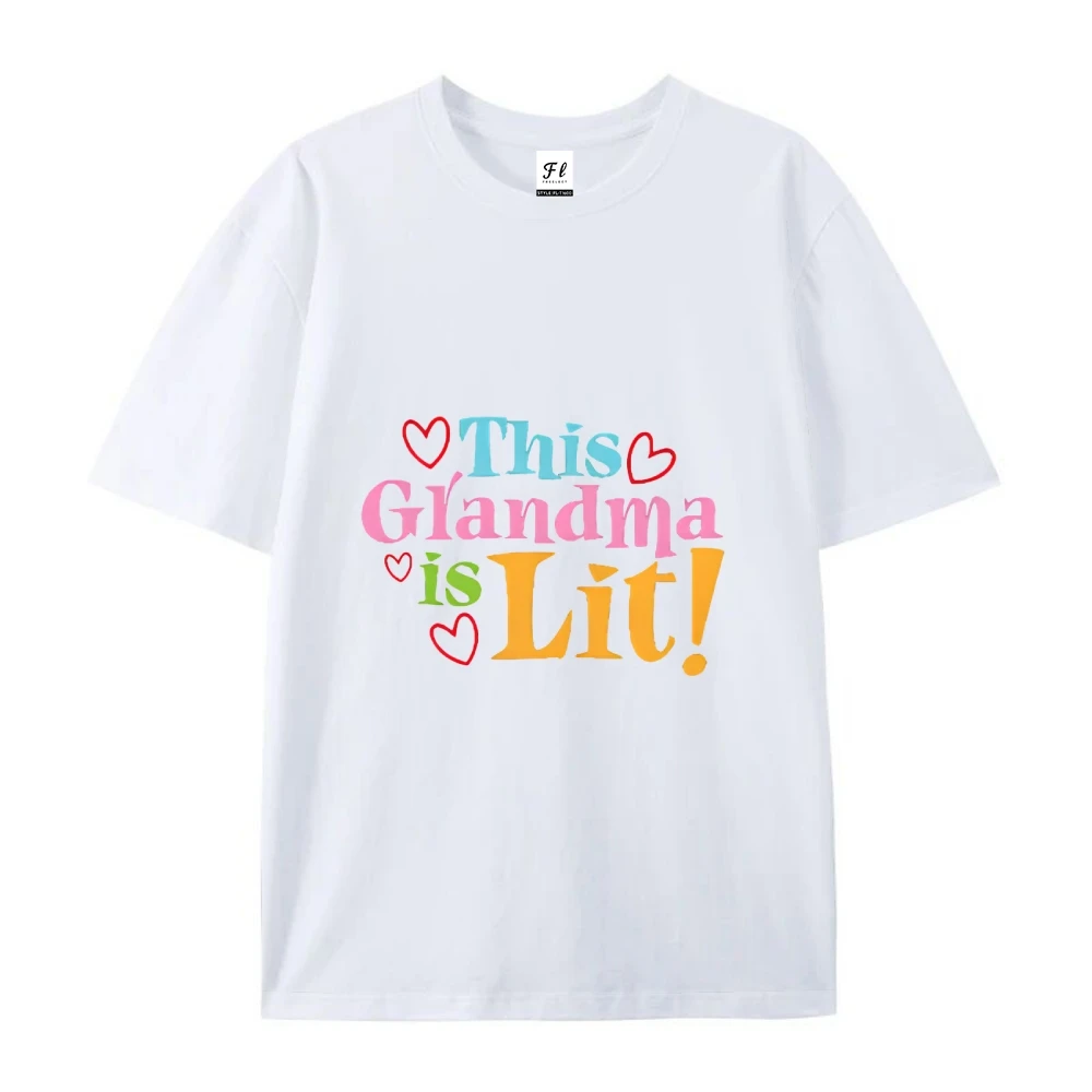 Cette grand-mère est éclairée, chemise graphique de Style mignon, couleur confortable et tendance pour femmes et hommes, haut d'été entièrement en coton respirant
