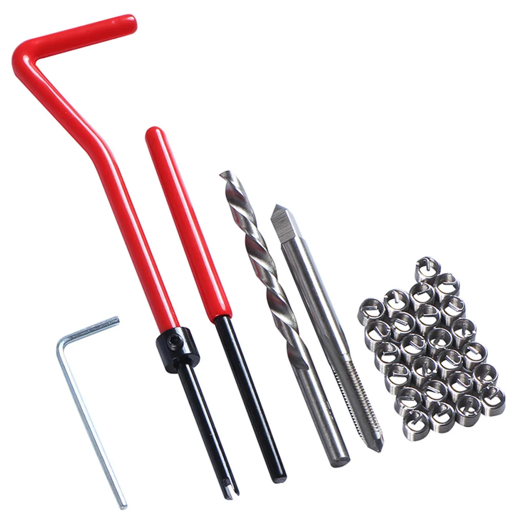 

30pcs Thread Repair Kit Wire Insert Tool Durable Alloy Car Repair Tool Kit for Thread Restoration