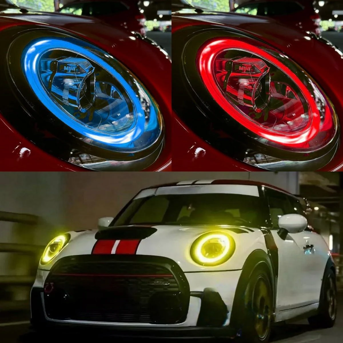 

For 2019-2021 BMW Mini Cooper F55 F56 F57 Clubman F54 LCI LED Headlight Daytime Running Light CSL Brightly Yellow Blue Red DRL