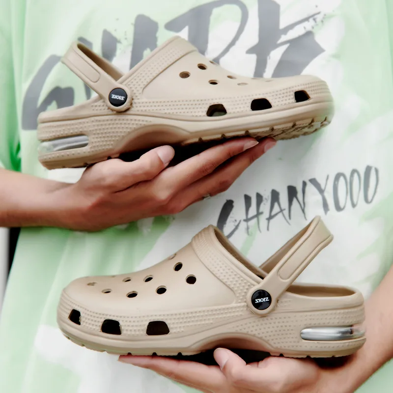 

Обувь с отверстиями, мужская летняя одежда, тапочки двойного назначения на ощупь, пляжные сандалии с сумкой для спорта и отдыха