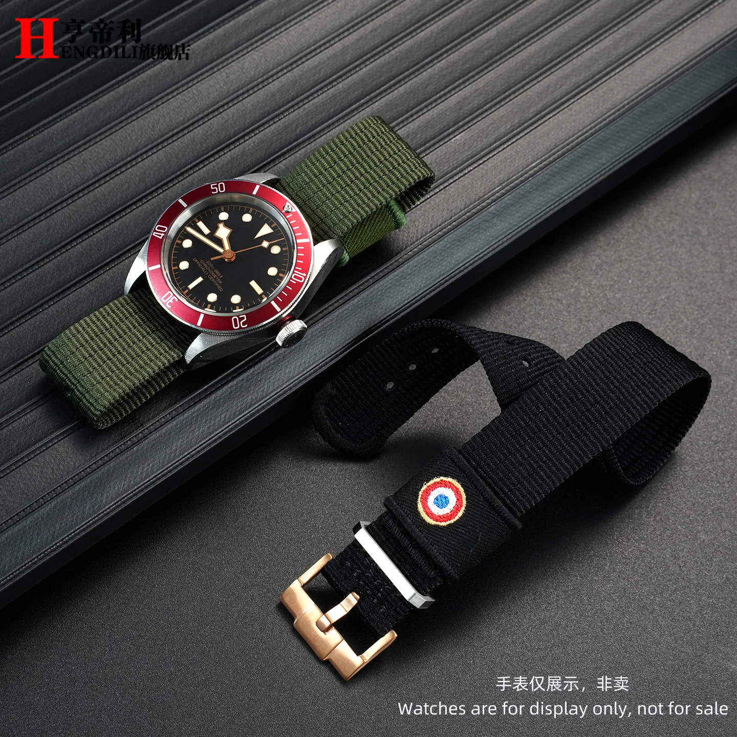 22mm One-Piece Nylon Strap For Tudor Black Bay Red Flower Pelagos Breathable Sweatproof Sport Watch Band Men‘s watch chain