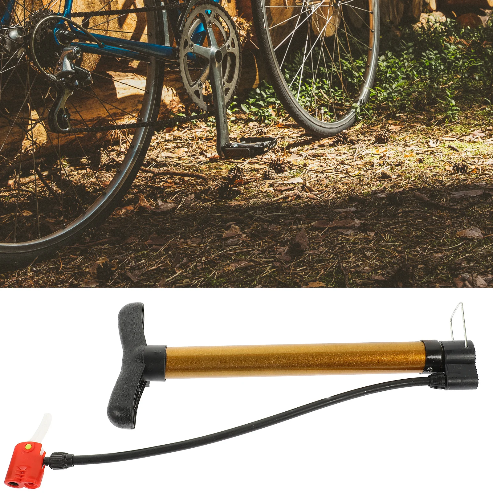 

Portable Bike For Bicycle Motorcycle Ball High Pressure Pump Lightweight Durable Compact Anti-Slip Pedal Bike