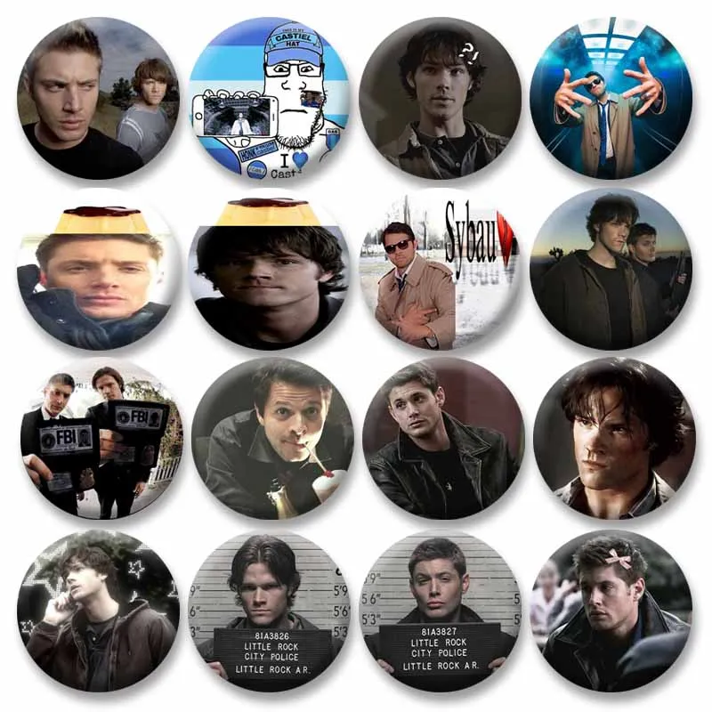 Broches de Botão do Programa de TV Supernatural, Feitos à Mão, Engraçados, Redondos, Acessórios para Mochilas e Jaquetas, Presentes para Amigos