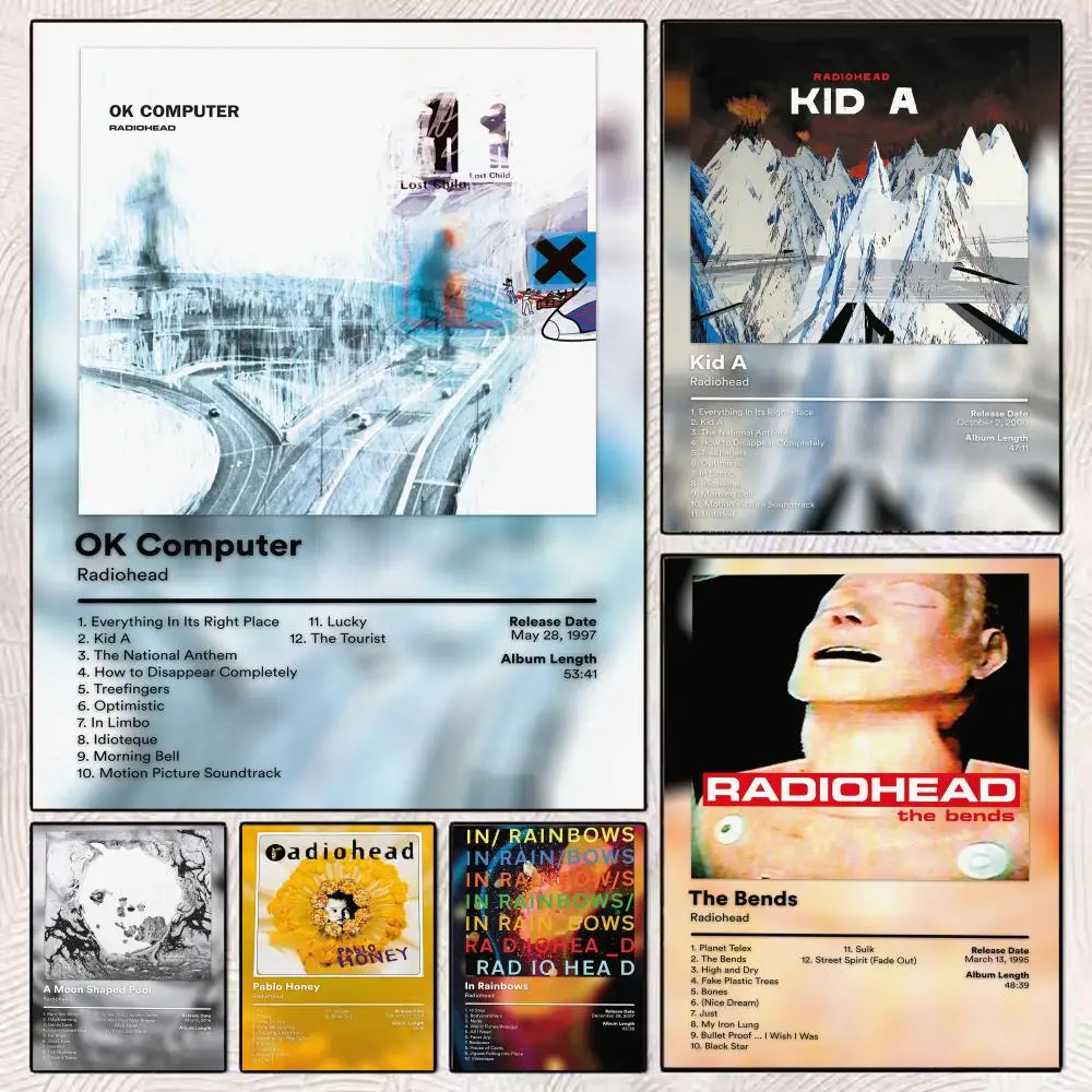 Hot Rock Band R-Radiohead Painting Calligraphy Aesthetic Canvas Wall Poster Modern Room Bedroom Cafe Wall Artwork